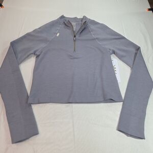 NWT RHONE Breakaway Seamless Light Gray Long Sleeve Quarter-Zip Top Size S. RRCP
